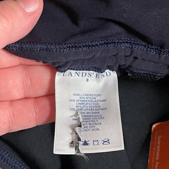 Lands End Womens Solid Ruched Slimming Halter Tankini Swim Top Size 8 NWT - Picture 9 of 9